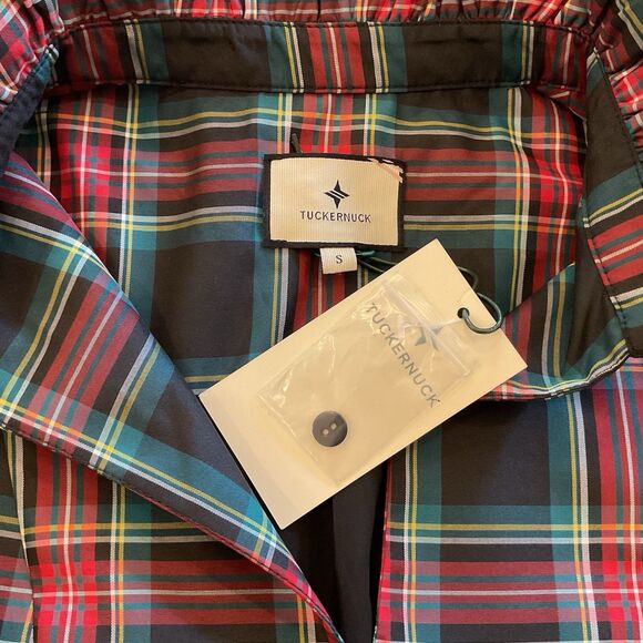 Tuckernuck Palmerston Dress Highland Tartan Plaid Ruffle Neck Small NEW - Picture 8 of 10